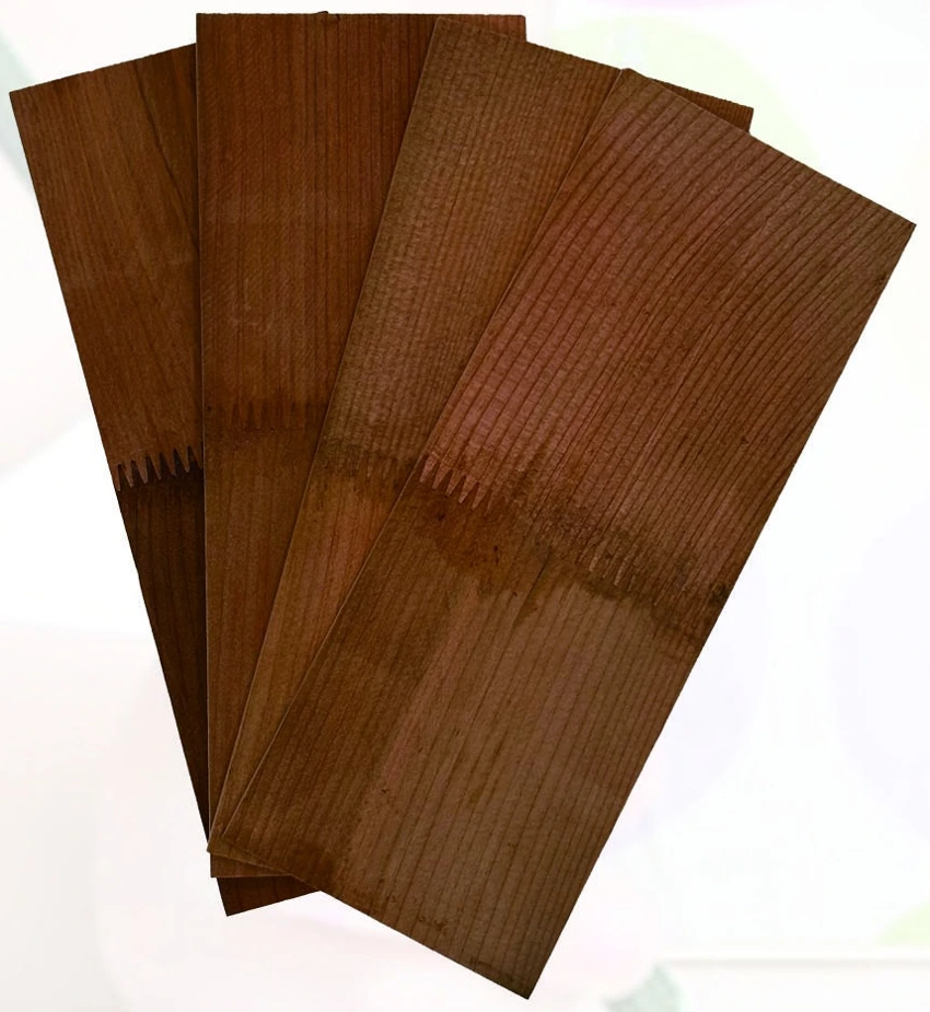 Finger-jointed cedar wood slats