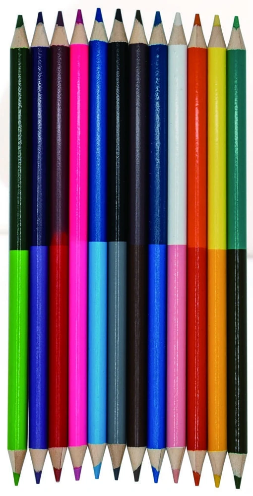 Double ended natural wood colored pencils — KS0512