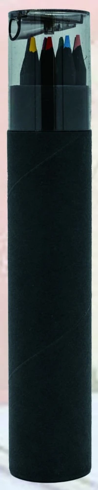Black wood colored pencils in slim tube — KS0712