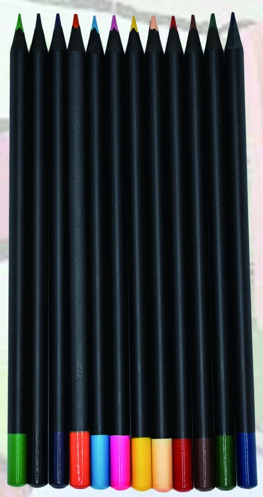 Black colored pencils with color dipped ends — KS0715