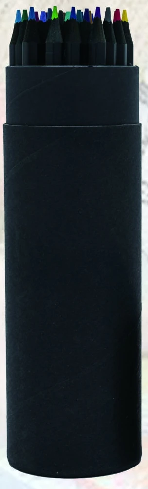 Black wood colored pencils in wide tube — KS0736