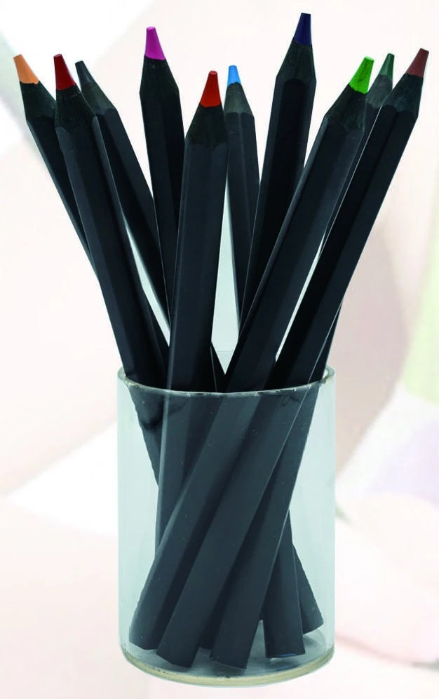 Black wood jumbo colored pencils — KS1021