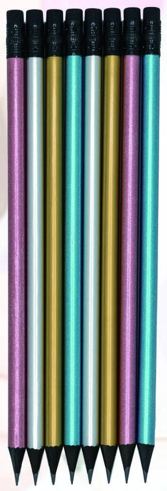 Metallic finish black wood graphite pencils — KS1222