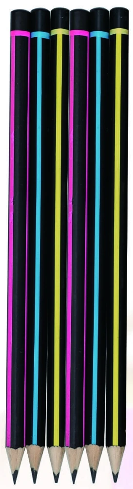 Stripe finish natural wood graphite pencils — KS1302