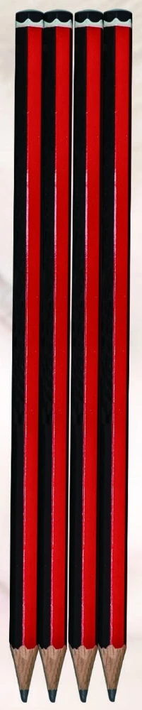 Red and black natural wood graphite pencils — KS1304