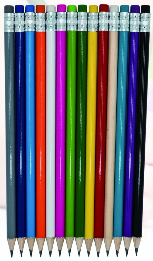 Colored finish graphite pencils with erasers — KS1421