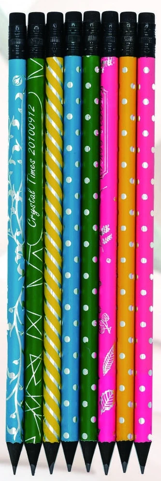 Patterned black wood graphite pencils — KS2011