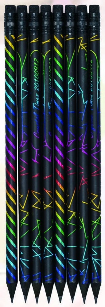 Color pattern black wood graphite pencils — KS2012