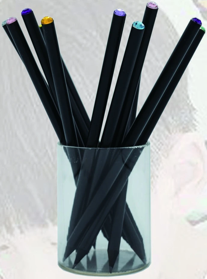 Black crystal-top pencils — KS3308