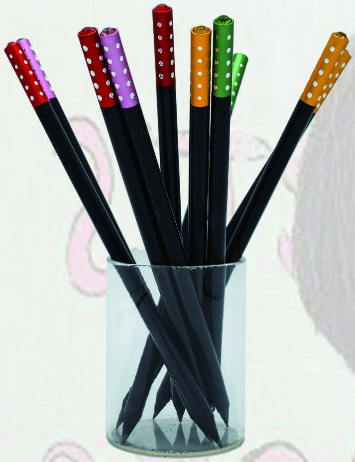 Polka dot crystal-top pencils — KS3502