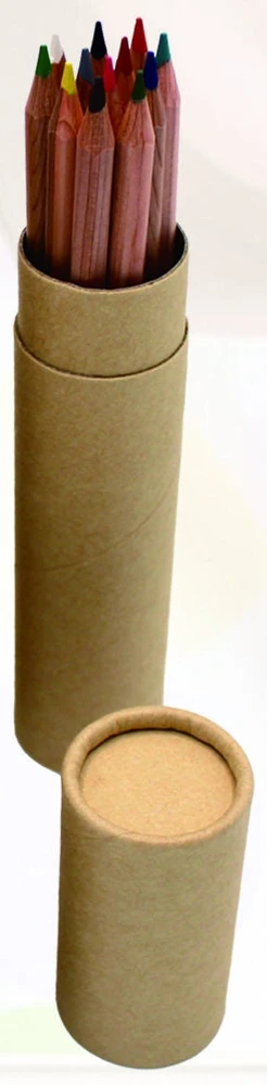 Cedar colored pencils in slim kraft tube — KS4012