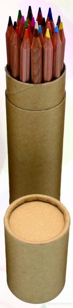 Cedar colored pencils in medium kraft tube — KS4024
