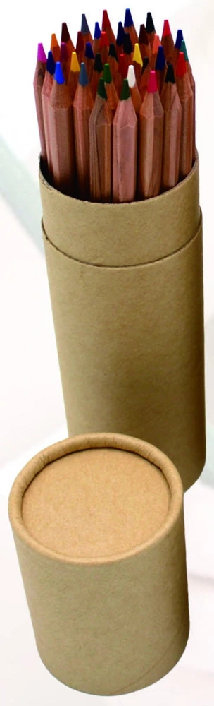 Cedar colored pencils in wide kraft tube — KS4036