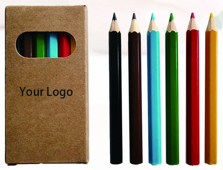 Mini colored pencils with custom logo box — KS4044